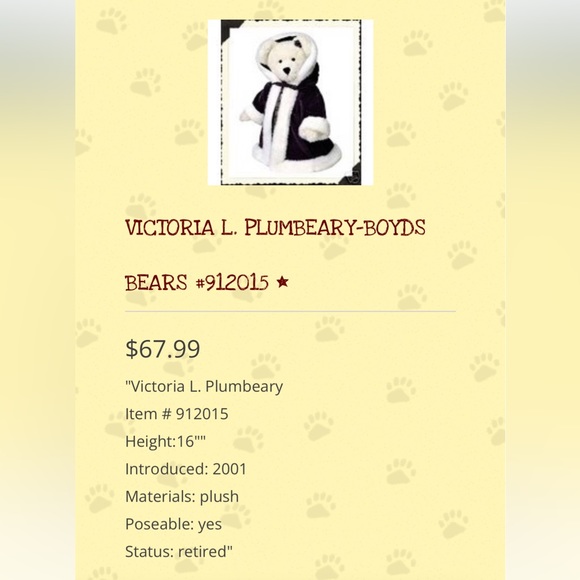 Boyd’s Bear Collector Bear - Picture 2 of 10